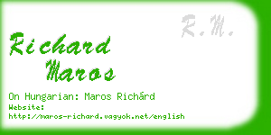 richard maros business card